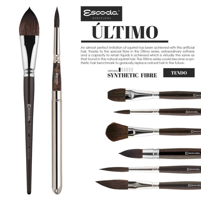 Escoda Ultimo Series 1530 Artist Watercolor and Acrylic Paint Brush, Synthetic Squirrel, Mop, Size 18 - Image 4